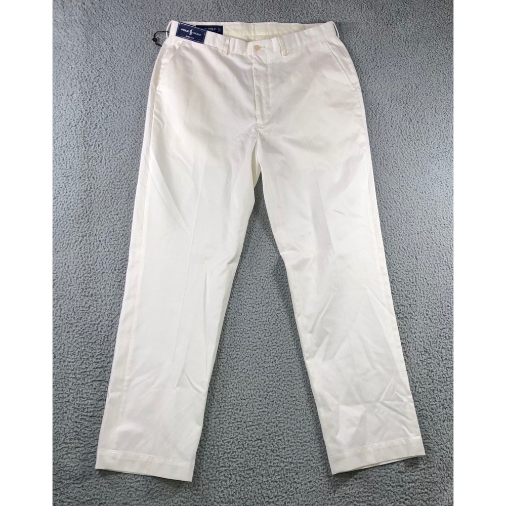 Polo Golf Ralph Lauren Links Pant Men 35x32 Flat Front Cream Neutral New‎